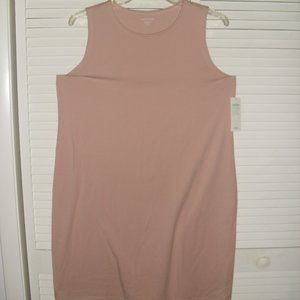 NWT EILEEN FISHER PALE PINK SLEEVELESS STRETCH SHIFT DRESS SZ XL MSRP $168
